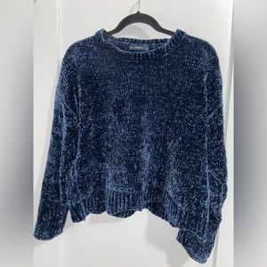 Blue Zara velvet knit in medium